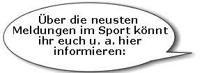 Sprechblase Info zu Sportnachrichten